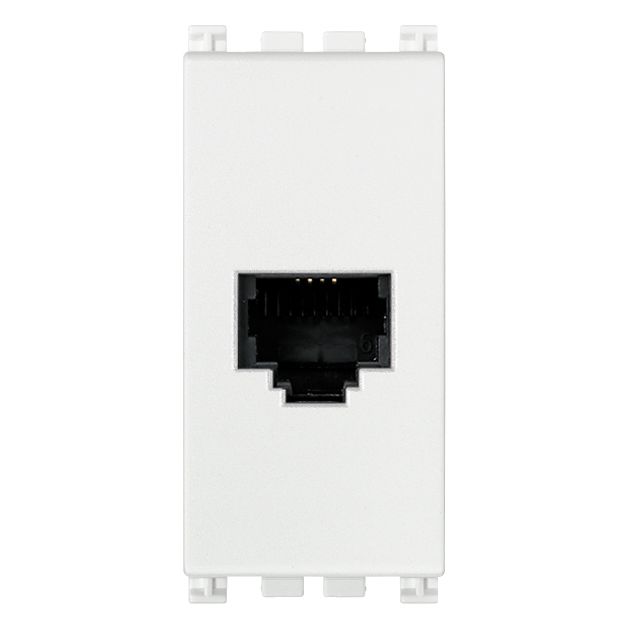 Vimar Arké RJ11 Phone Jack, 6-Position 4-Conductor, Screw Terminals, IP20 — Quality Boat Parts