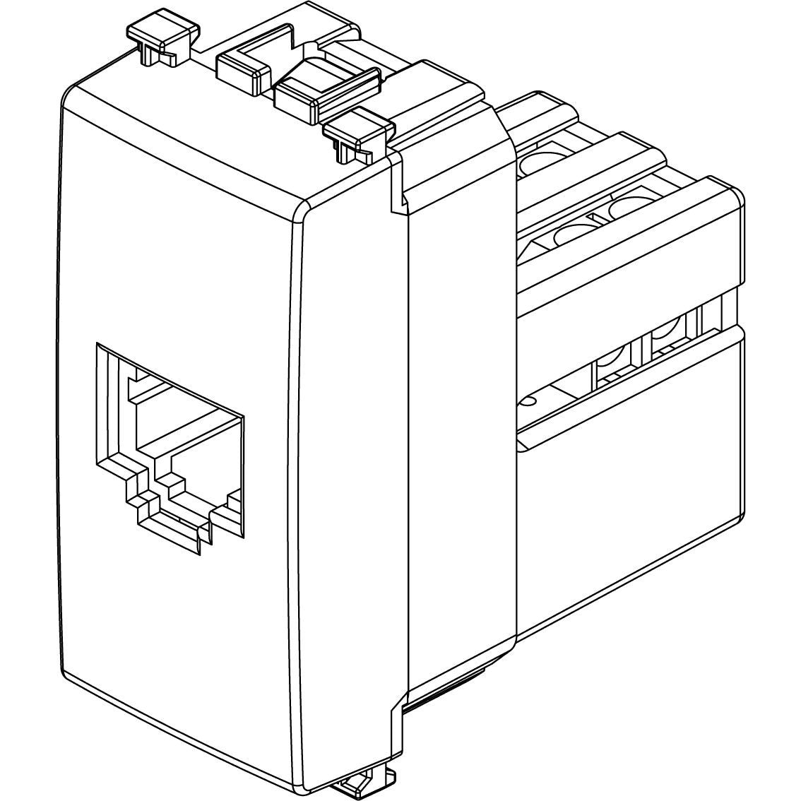 Vimar Arké RJ11 Phone Jack, 6-Position 4-Conductor, Screw Terminals, IP20 — Quality Boat Parts