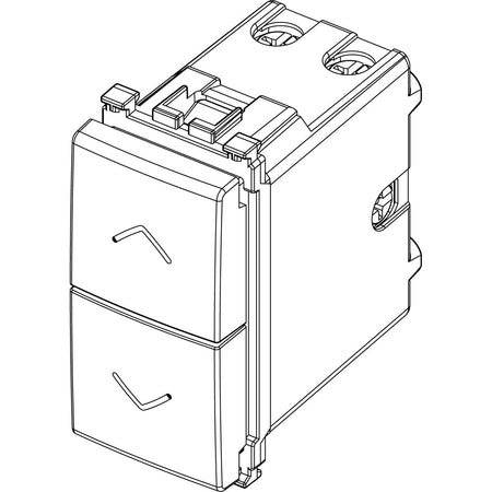 Vimar Arké Two-Button 2-Way Switch, 2P, 10AX 250V, 6 Terminals, Directional Arrows, Central OFF Position — Quality Boat Parts