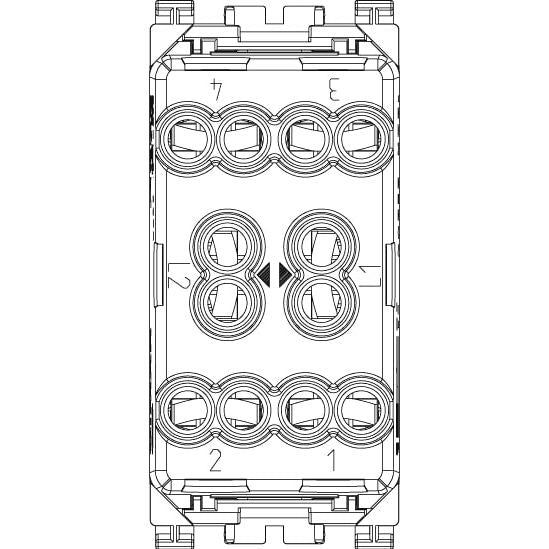Vimar Arké Two-Button 2-Way Switch, 2P, 10AX 250V, 6 Terminals, Directional Arrows, Central OFF Position — Quality Boat Parts