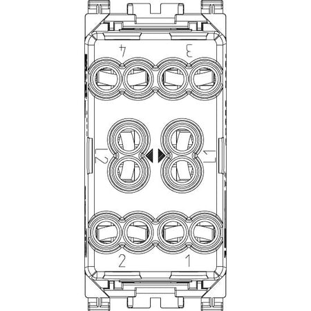 Vimar Arké Two-Button 2-Way Switch, 2P, 10AX 250V, 6 Terminals, Directional Arrows, Central OFF Position — Quality Boat Parts