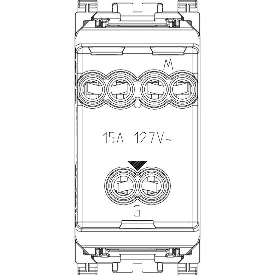 Vimar Arké SICURY Socket Outlet, 2P+E, 15A, 127V, American and Saudi Arabian Standards — Quality Boat Parts