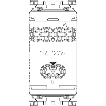 Vimar Arké SICURY Socket Outlet, 2P+E, 15A, 127V, American and Saudi Arabian Standards — Quality Boat Parts