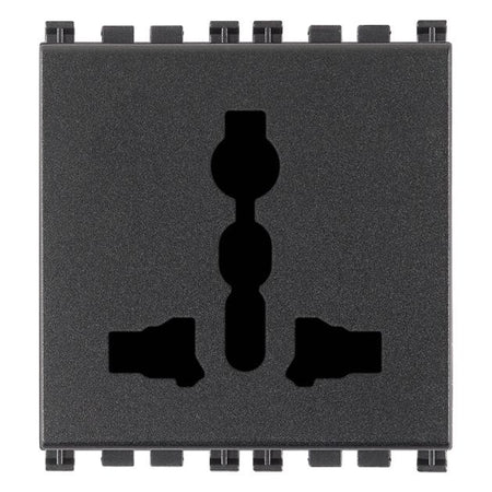 Vimar Arké SICURY Multistandard Socket Outlet, 2P+E, 13A, 250V, 2 Modules — Quality Boat Parts