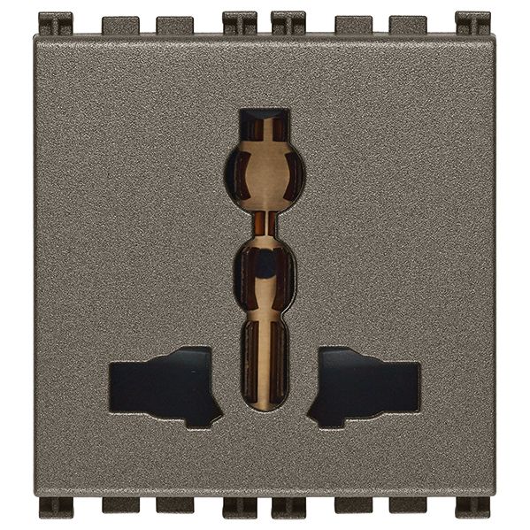 Vimar Arké SICURY Multistandard Socket Outlet, 2P+E, 13A, 250V, 2 Modules — Quality Boat Parts