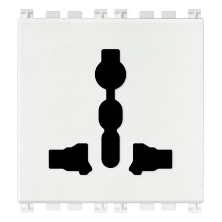 Vimar Arké SICURY Multistandard Socket Outlet, 2P+E, 13A, 250V, 2 Modules — Quality Boat Parts