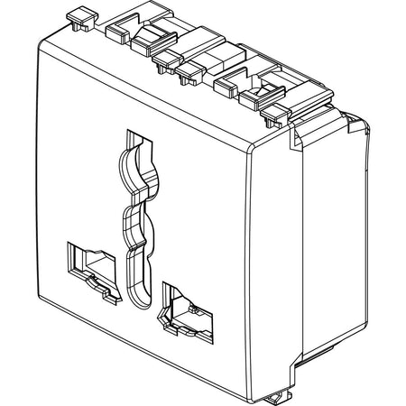 Vimar Arké SICURY Multistandard Socket Outlet, 2P+E, 13A, 250V, 2 Modules — Quality Boat Parts