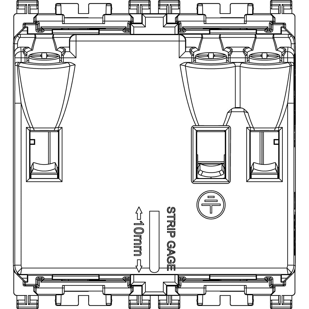Vimar Arké SICURY Multistandard Socket Outlet, 2P+E, 13A, 250V, 2 Modules — Quality Boat Parts