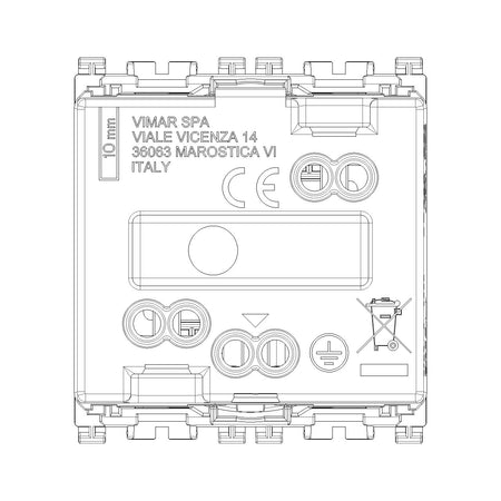 Vimar Arké SICURY P30 Socket Outlet, 2P+E, 16A, 250V, 2 Modules — Quality Boat Parts