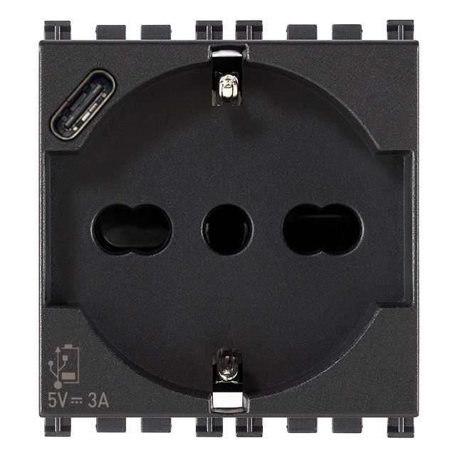 Vimar Arké SICURY Universal Socket Outlet, Italian Standard P40, 2P+E, 16A 250V — Quality Boat Parts