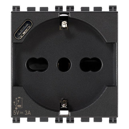 Vimar Arké SICURY Universal Socket Outlet, Italian Standard P40, 2P+E, 16A 250V — Quality Boat Parts