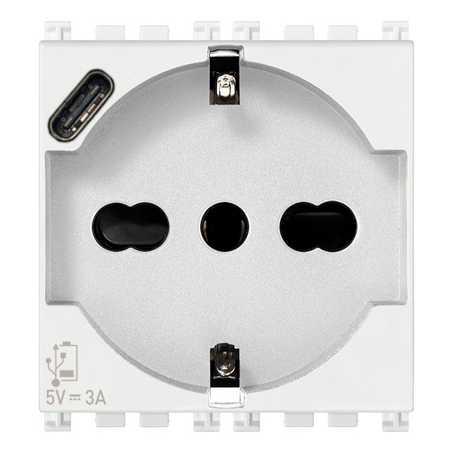 Vimar Arké SICURY Universal Socket Outlet, Italian Standard P40, 2P+E, 16A 250V — Quality Boat Parts