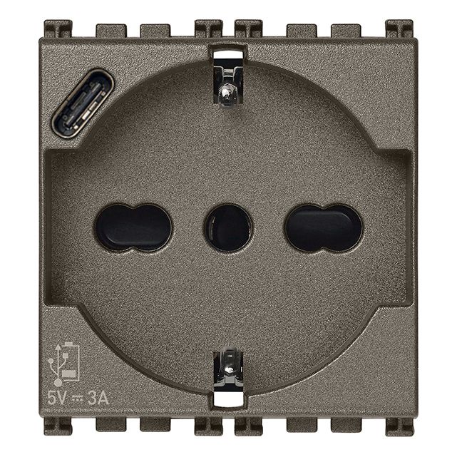 Vimar Arké SICURY Universal Socket Outlet, Italian Standard P40, 2P+E, 16A 250V — Quality Boat Parts