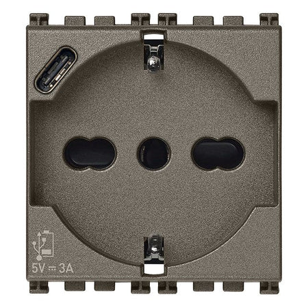 Vimar Arké SICURY Universal Socket Outlet, Italian Standard P40, 2P+E, 16A 250V — Quality Boat Parts