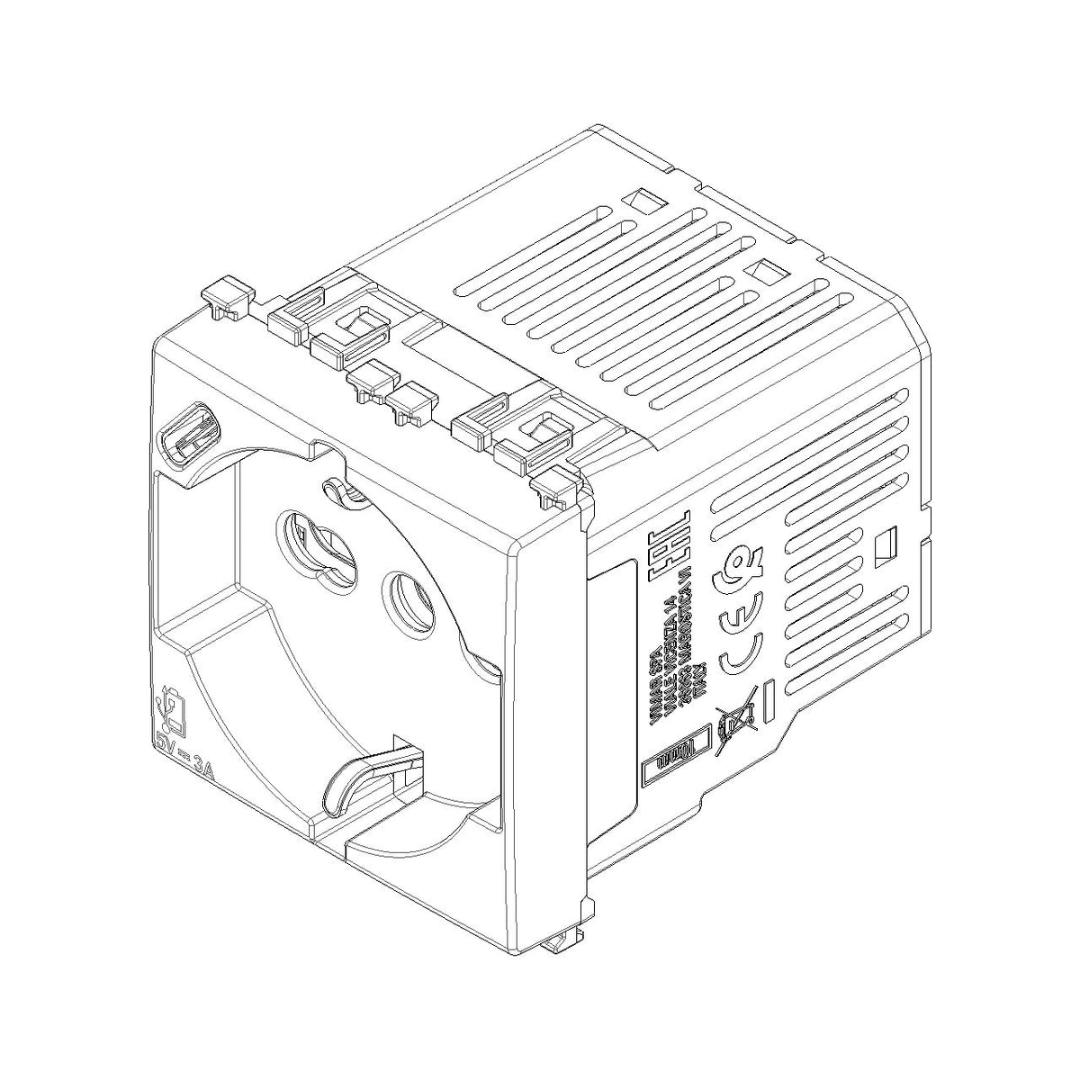 Vimar Arké SICURY Universal Socket Outlet, Italian Standard P40, 2P+E, 16A 250V — Quality Boat Parts