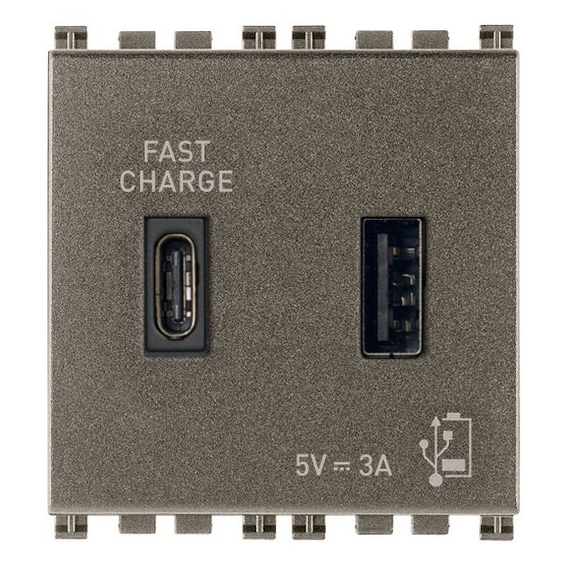 Vimar Arké USB Charging Outlet, 5V, 2 Modules, 50/60 Hz — Quality Boat Parts