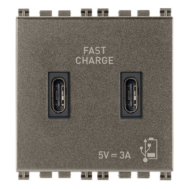 Vimar Arké USB Charging Outlet, 5V, 2 Modules, 50/60 Hz — Quality Boat Parts