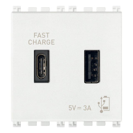 Vimar Arké USB Charging Outlet, 5V, 2 Modules, 50/60 Hz — Quality Boat Parts