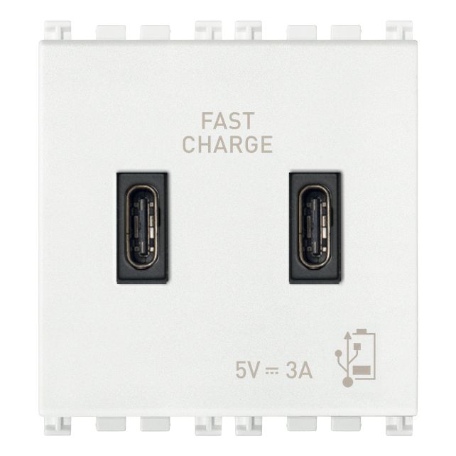 Vimar Arké USB Charging Outlet, 5V, 2 Modules, 50/60 Hz — Quality Boat Parts