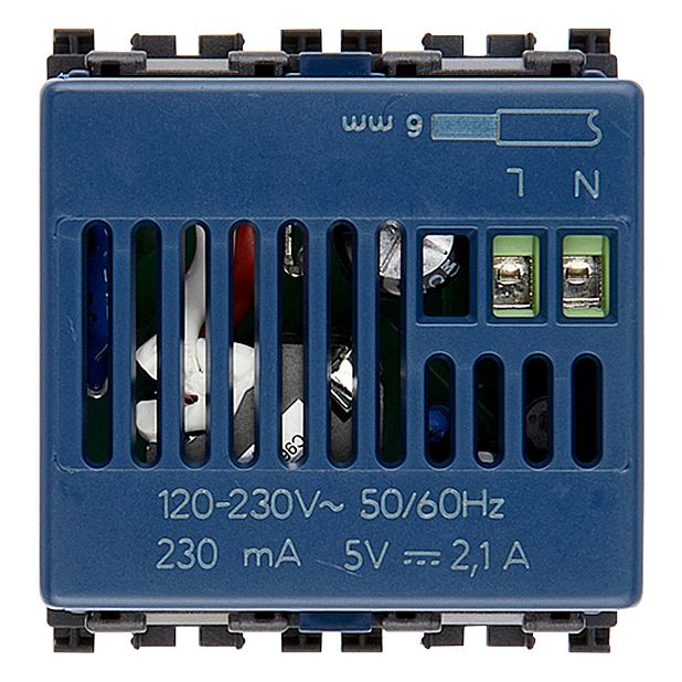 Vimar Arké USB Charging Outlet, 5V, 2 Modules, 50/60 Hz — Quality Boat Parts