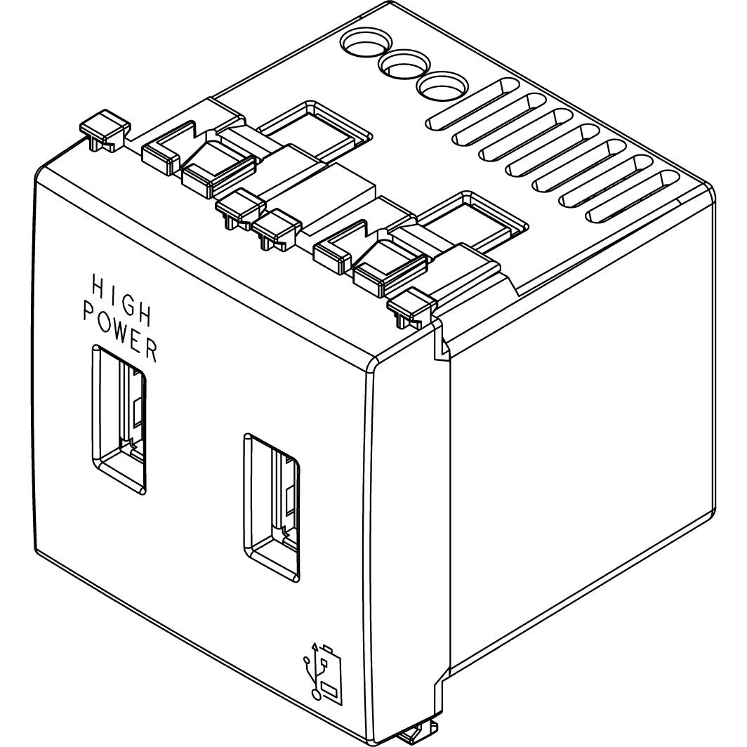 Vimar Arké USB Charging Outlet, 5V, 2 Modules, 50/60 Hz — Quality Boat Parts
