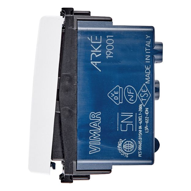 Vimar Arké 1-Way Switch, 1P 16AX 250V, Lightable, Replaceable Button — Quality Boat Parts