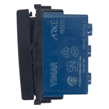 Vimar Arké 2-Way Rocker Switch, 1P, 16AX, 250V, IP40, Lightable, Replaceable Button — Quality Boat Parts
