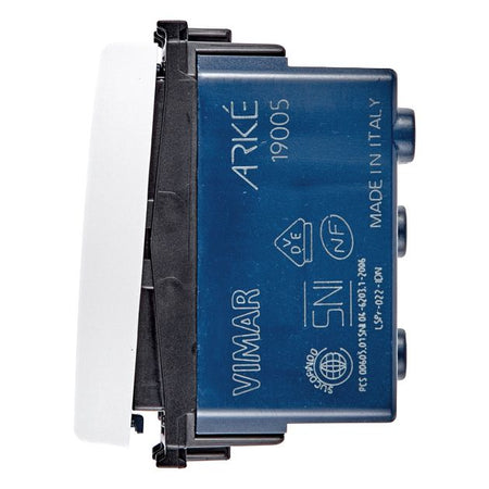 Vimar Arké 2-Way Rocker Switch, 1P, 16AX, 250V, IP40, Lightable, Replaceable Button — Quality Boat Parts