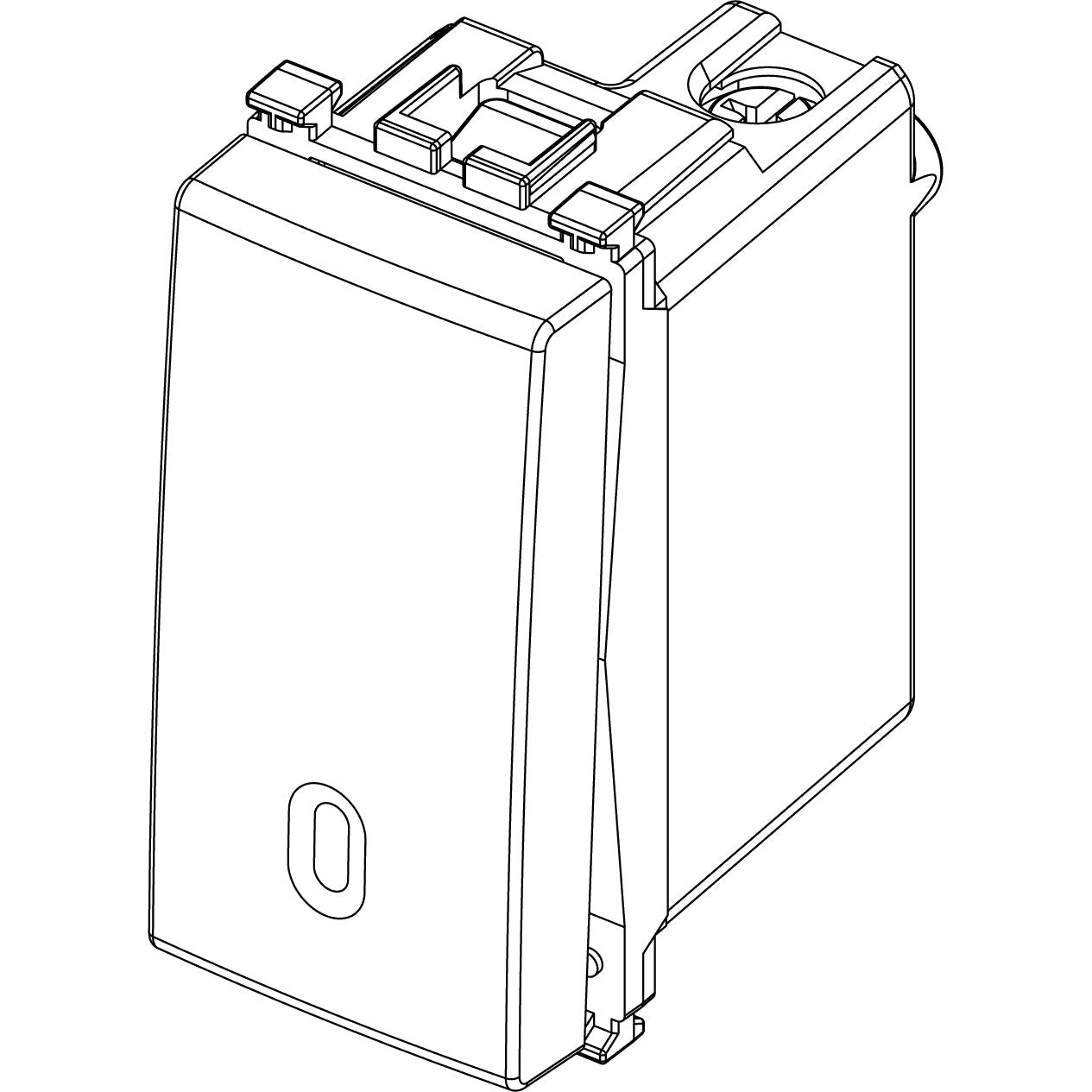Vimar Arké 2-Way Rocker Switch, 1P, 16AX, 250V, IP40, Lightable, Replaceable Button — Quality Boat Parts