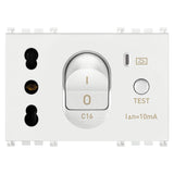 Vimar Arké SICURY Socket Outlet with C16 RCBO, 16A, 250V, Italian Standard P17/11, 3 Modules — Quality Boat Parts