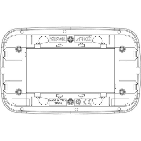 Vimar Arké 19684 Round Cover Plate, 4 Module, Metal — Quality Boat Parts