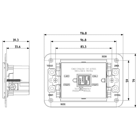 Vimar LINEA USA Duplex GFCI Outlet, 15A, 125V, Flush Mount — Quality Boat Parts