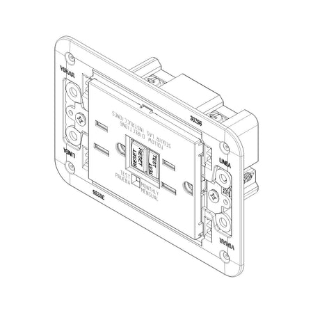 Vimar LINEA USA Duplex GFCI Outlet, 15A, 125V, Flush Mount — Quality Boat Parts
