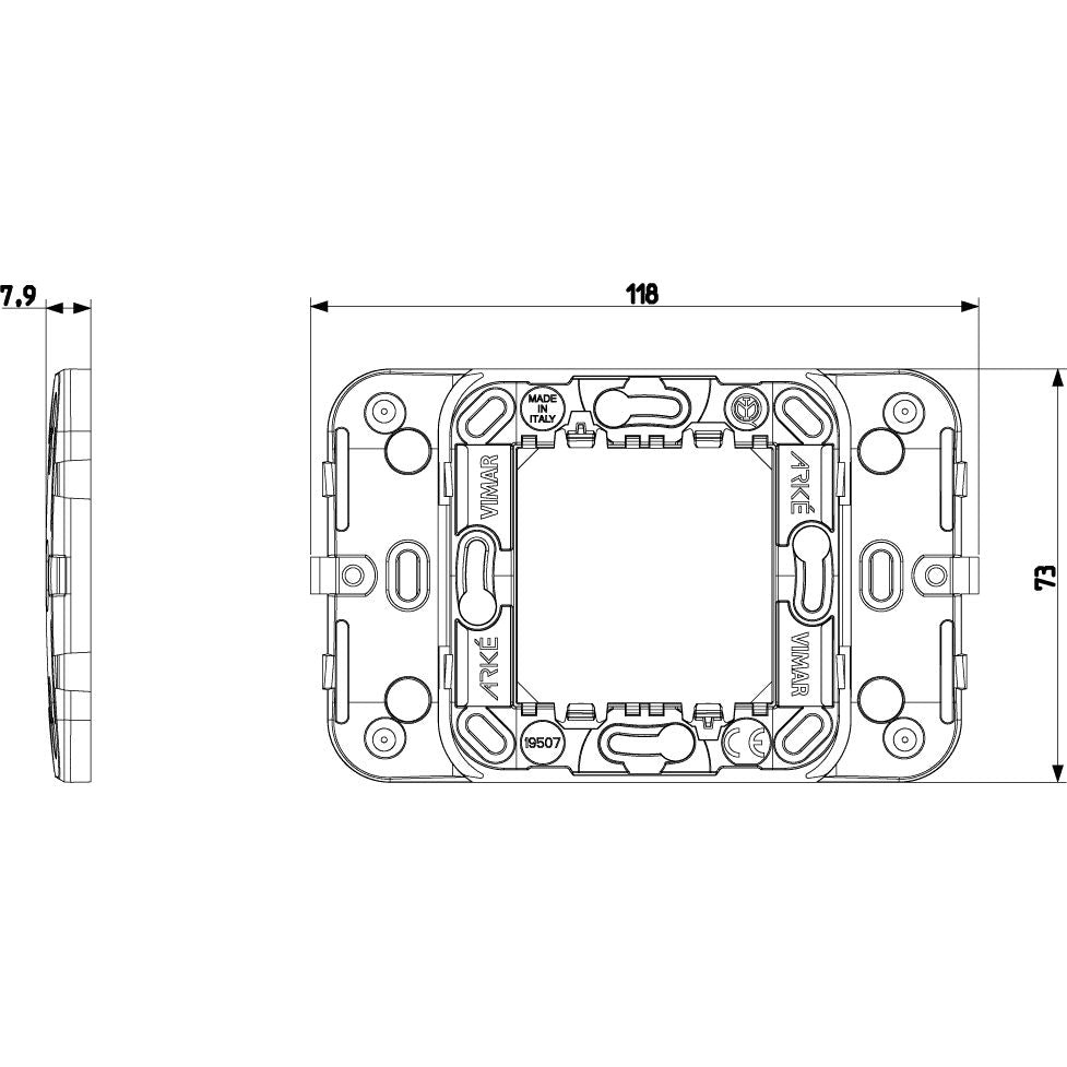 Vimar ARKÉ RF Device Frame, 2-Module, For EnOcean, Bluetooth, ZigBee Devices — Quality Boat Parts