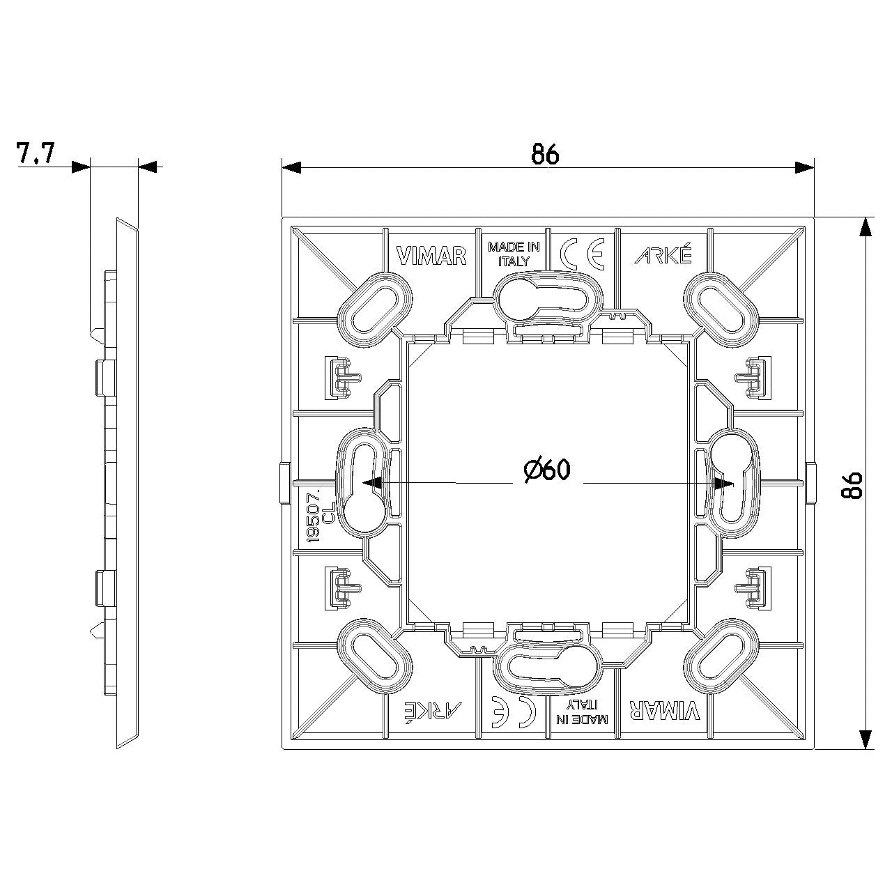 Vimar ARKÉ RF Device Frame, 2-Module, For EnOcean, Bluetooth, ZigBee Devices — Quality Boat Parts