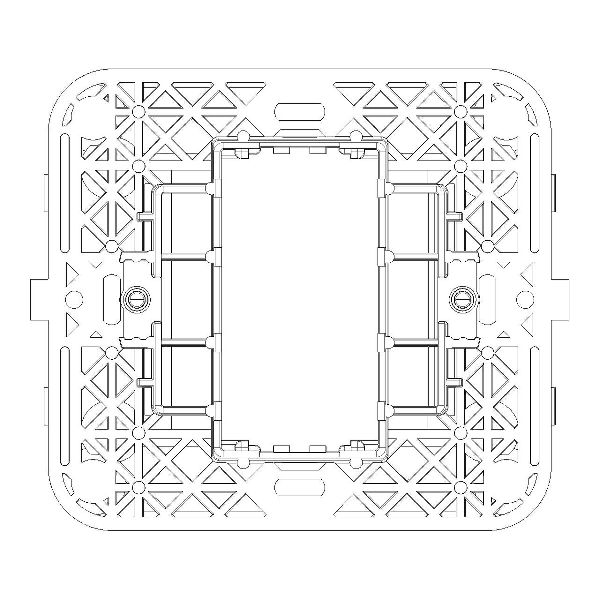 Vimar Idea 1-Module Mounting Frame, Grooved Front, Claws, Ø60 mm — Quality Boat Parts