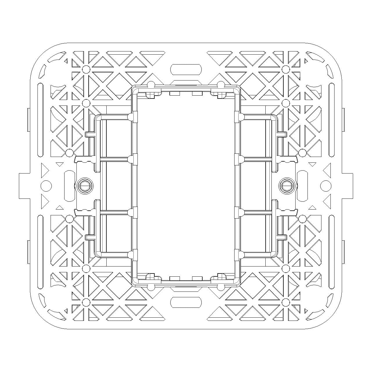 Vimar Idea 1-Module Mounting Frame, Grooved Front, Claws, Ø60 mm — Quality Boat Parts