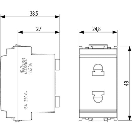 Vimar Idea 2P USA+EU SICURY Socket Outlet, 4.8mm Pins, 250V, IP20 — Quality Boat Parts