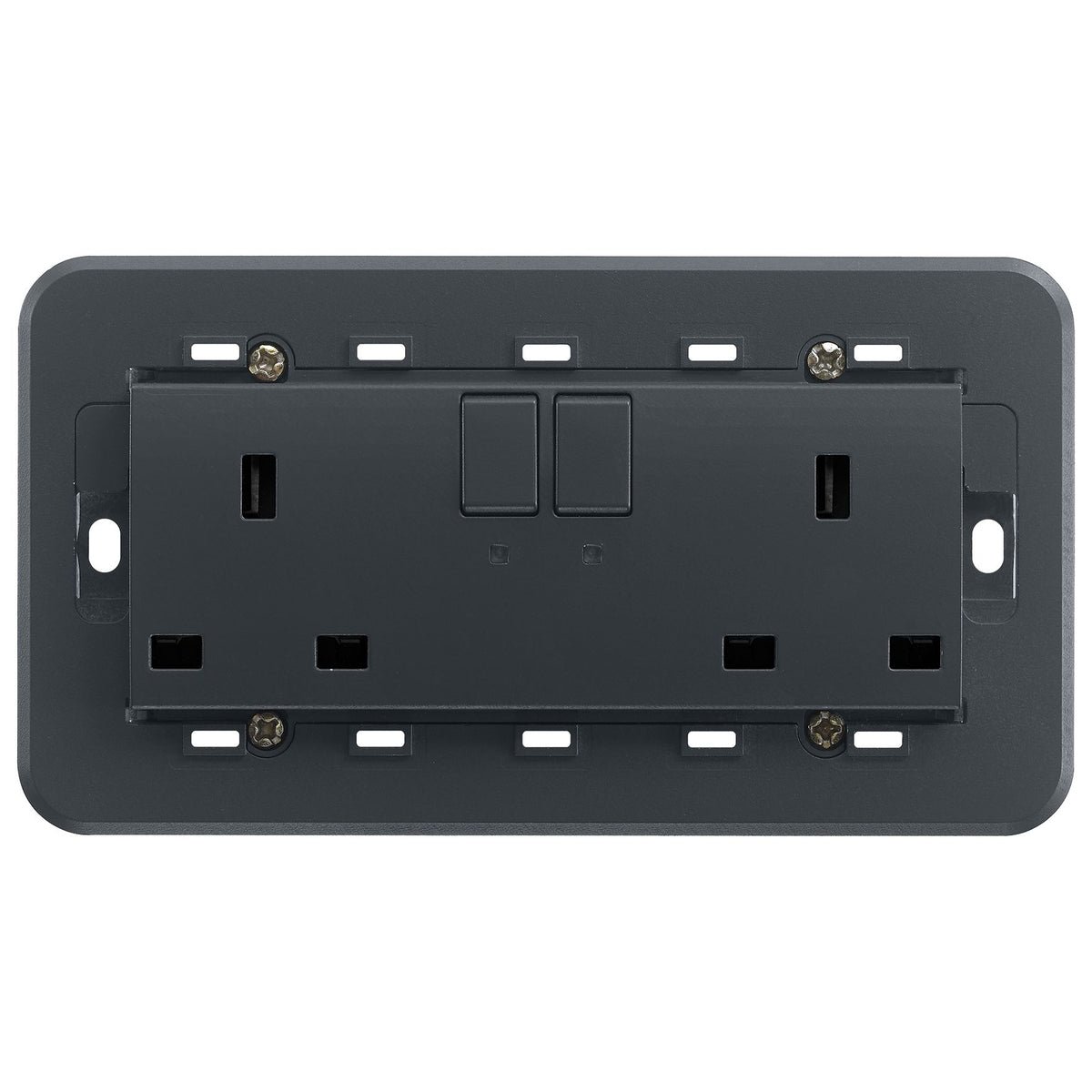 Vimar Eikon Two-Switch British Standard Socket Outlet, 2 x 13A, 250V, 5-Module, IP20 — Quality Boat Parts