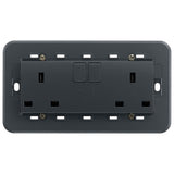 Vimar Eikon Two-Switch British Standard Socket Outlet, 2 x 13A, 250V, 5-Module, IP20 — Quality Boat Parts