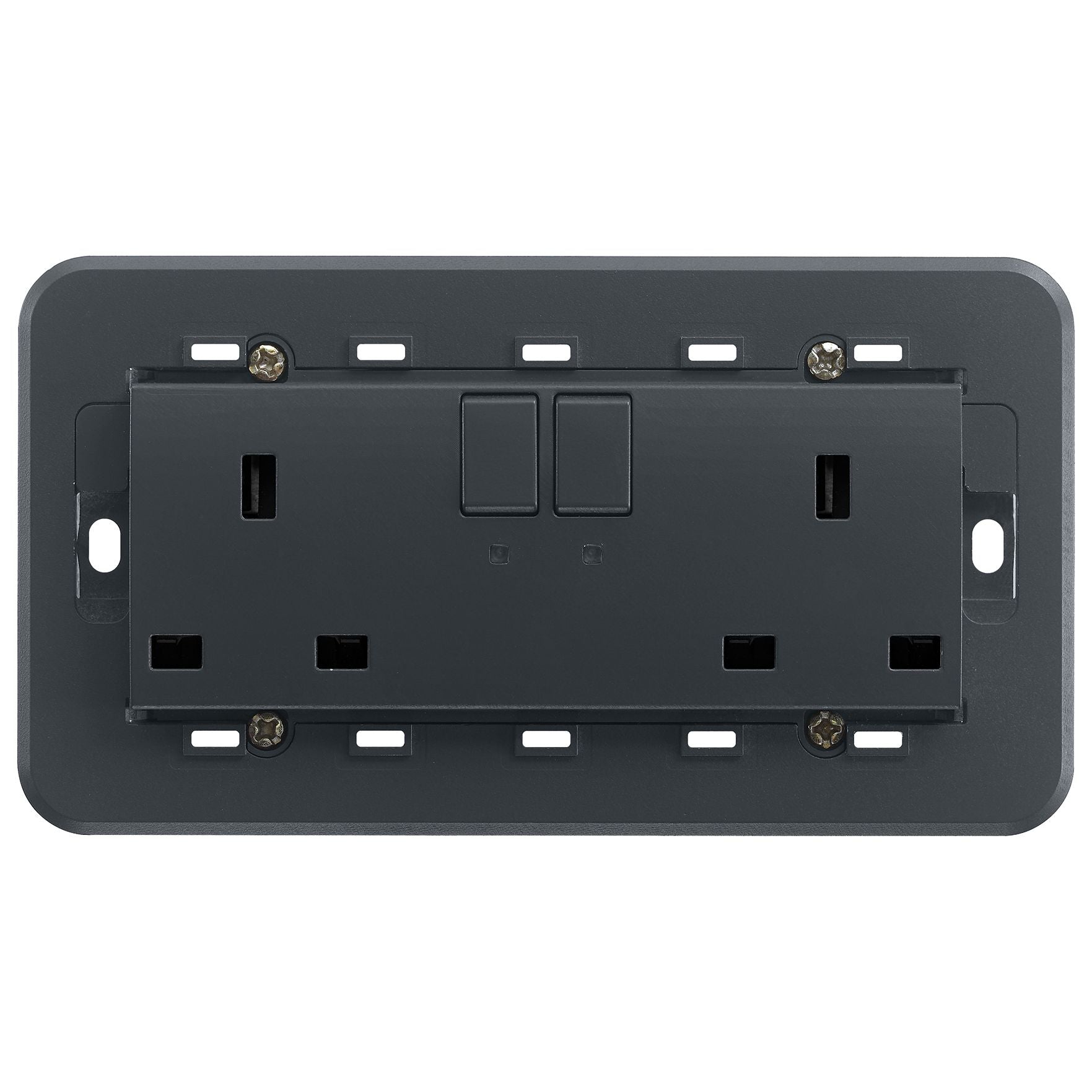 Vimar Eikon Two-Switch British Standard Socket Outlet, 2 x 13A, 250V, 5-Module, IP20 — Quality Boat Parts