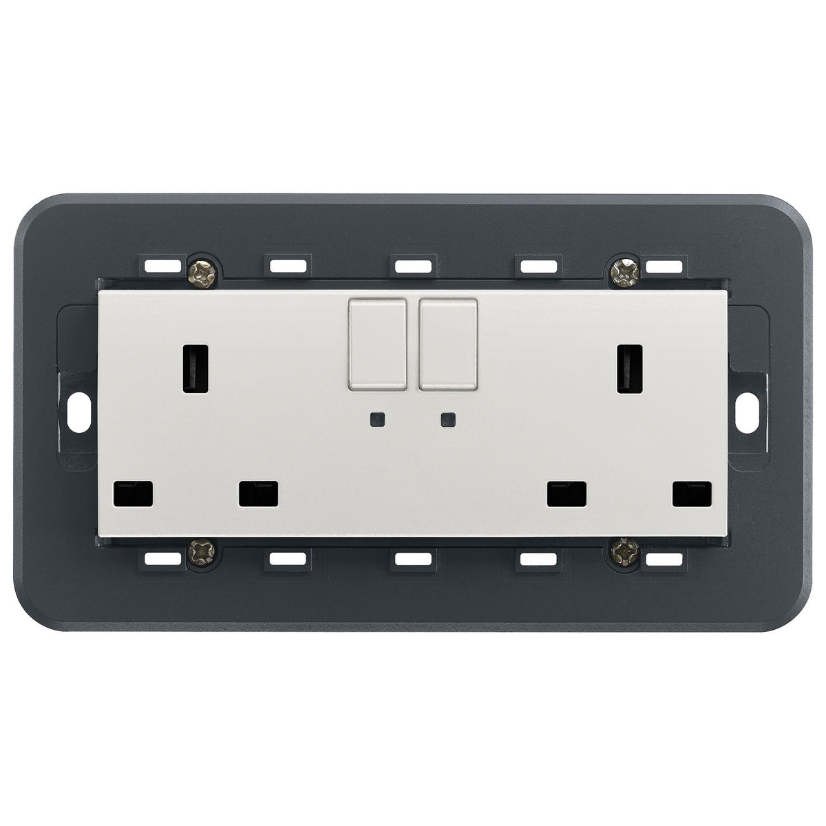 Vimar Eikon Two-Switch British Standard Socket Outlet, 2 x 13A, 250V, 5-Module, IP20 — Quality Boat Parts