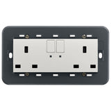Vimar Eikon Two-Switch British Standard Socket Outlet, 2 x 13A, 250V, 5-Module, IP20 — Quality Boat Parts