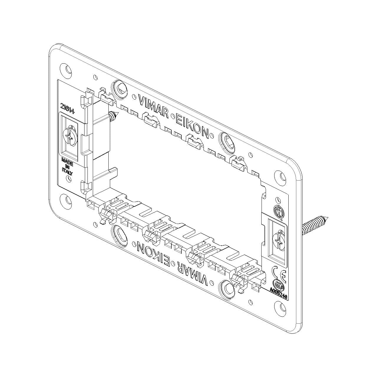 Vimar Eikon Mounting Frame and Protection Cover, 4-Module — Quality Boat Parts