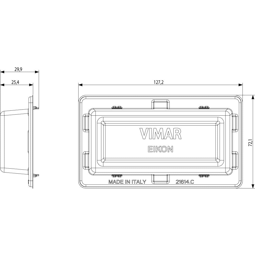 Vimar Eikon Mounting Frame and Protection Cover, 4-Module — Quality Boat Parts