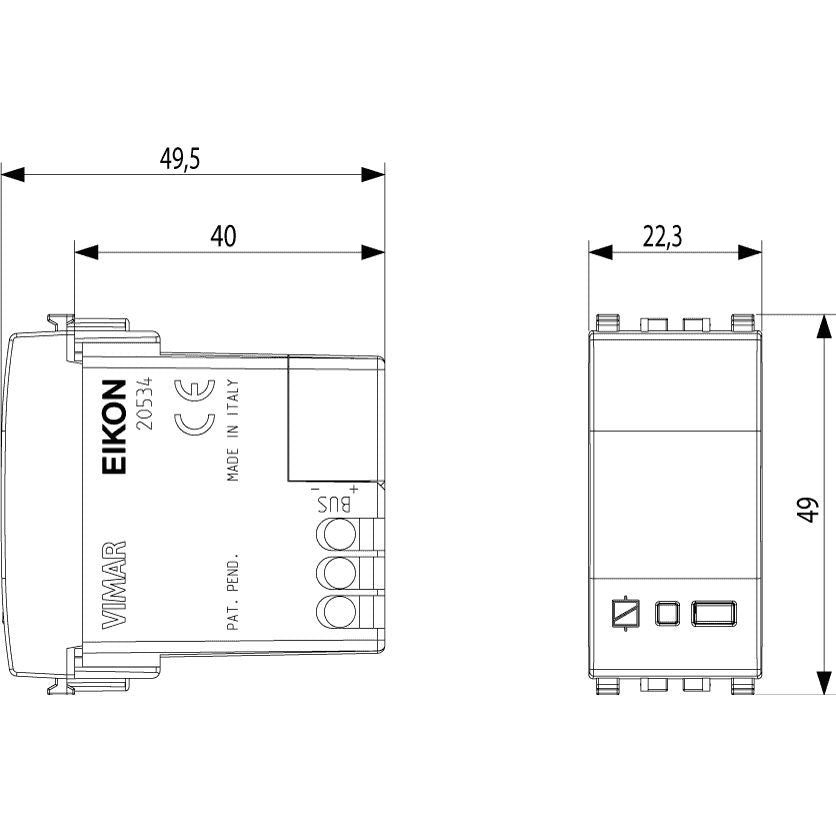 Vimar Eikon Relay Actuator, 1 Module, 6A, 120-230V, Change-Over Relay Output — Quality Boat Parts