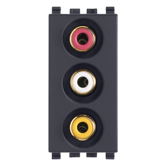 Vimar Eikon 3 RCA Socket Outlet, IP20, Screw Terminals, Flush Mount — Quality Boat Parts