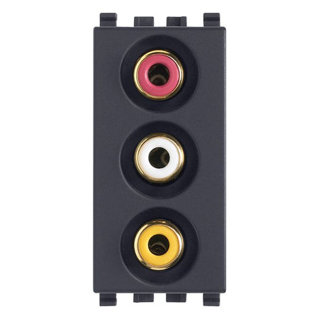 Vimar Eikon 3 RCA Socket Outlet, IP20, Screw Terminals, Flush Mount — Quality Boat Parts