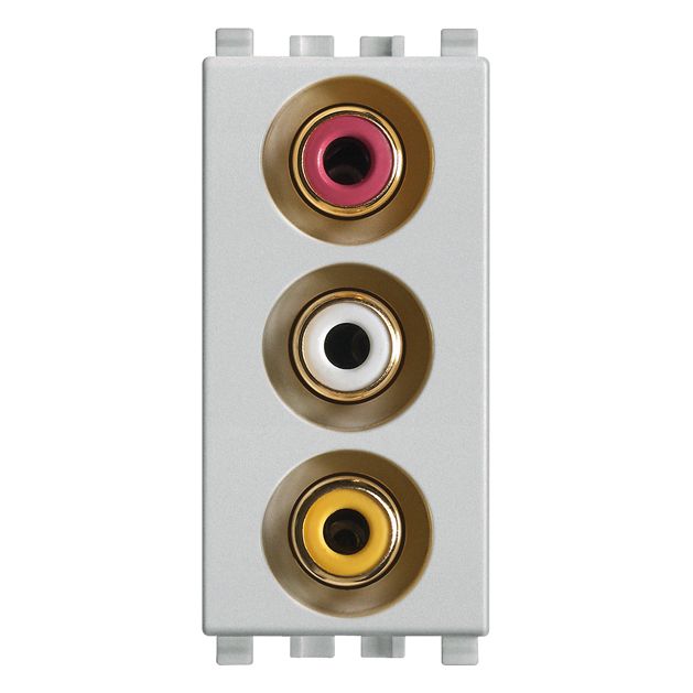 Vimar Eikon 3 RCA Socket Outlet, IP20, Screw Terminals, Flush Mount — Quality Boat Parts