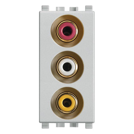Vimar Eikon 3 RCA Socket Outlet, IP20, Screw Terminals, Flush Mount — Quality Boat Parts